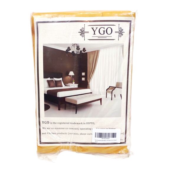 YGO Yellow Gold Half Window Blackout Short Curtain Valance Tiers 2 Panel 52W 18L - Picture 1 of 6